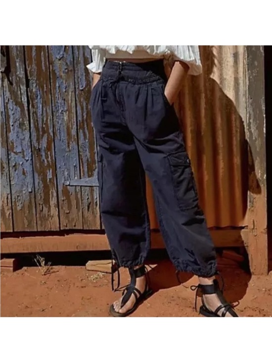 Free People Pants - Free People Fly Away Parachute Pants Navy Size 4